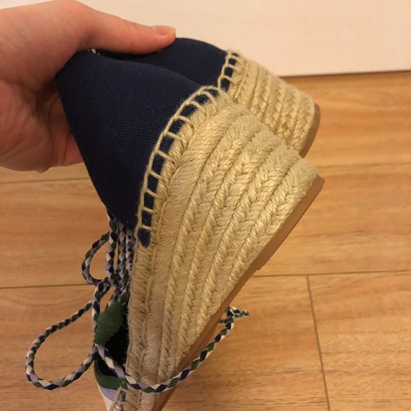 NEW TORY BURCH Women's shoes Ines leather platform espadrilles size7 - Picture 4 of 5